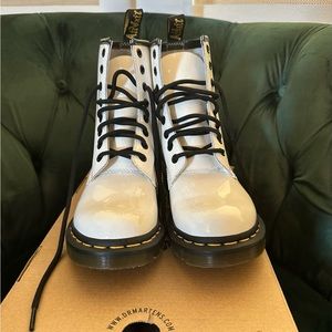 White patent Dr. Martens 1460